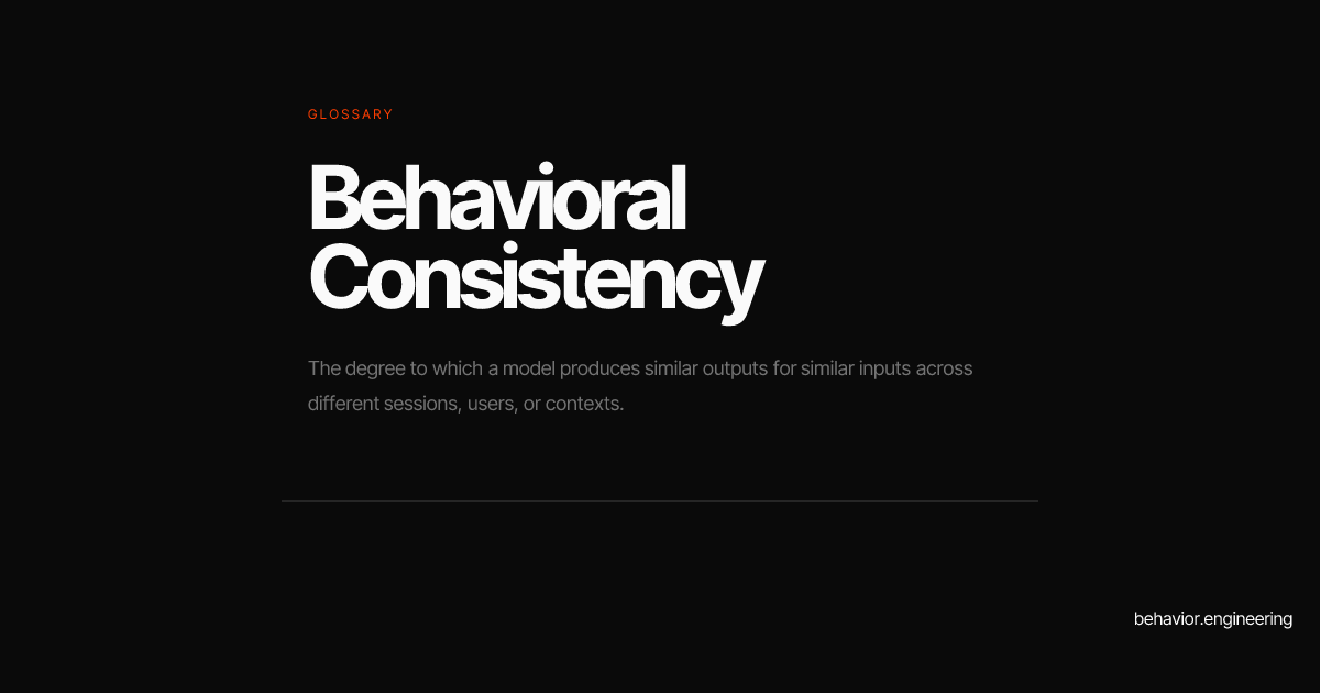 Behavioral Consistency | behavior.engineering