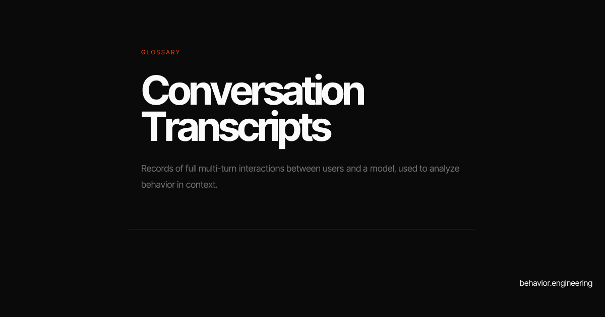 Conversation Transcripts | behavior.engineering