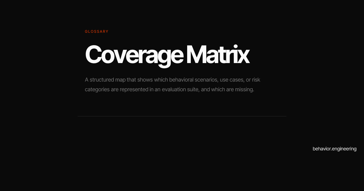Coverage Matrix | behavior.engineering